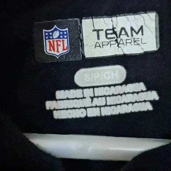 NFL Team Apparel Football Carolina Panthers Womens Crewneck Longsleeve Black - Picture 3 of 6